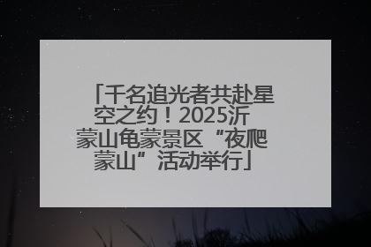 千名追光者共赴星空之约！2025沂蒙山龟蒙景区“夜爬蒙山”活动举行