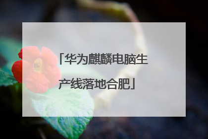 华为麒麟电脑生产线落地合肥