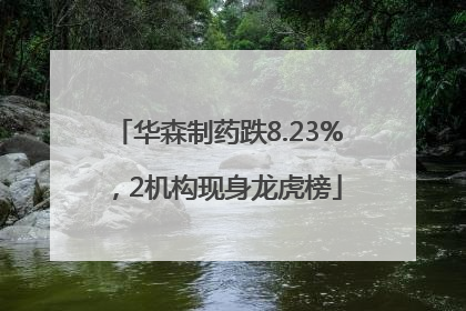 华森制药跌8.23%，2机构现身龙虎榜