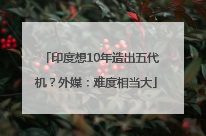 印度想10年造出五代机？外媒：难度相当大