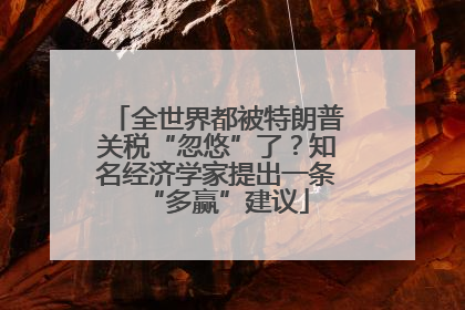 全世界都被特朗普关税“忽悠”了？知名经济学家提出一条“多赢”建议
