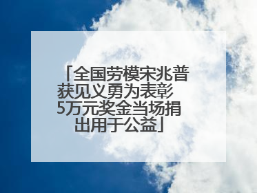 全国劳模宋兆普获见义勇为表彰 5万元奖金当场捐出用于公益