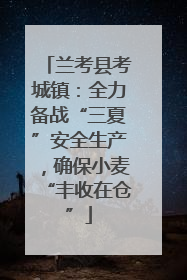 兰考县考城镇：全力备战“三夏”安全生产，确保小麦“丰收在仓”