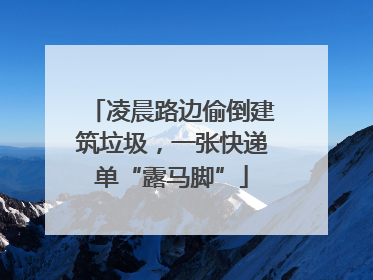 凌晨路边偷倒建筑垃圾，一张快递单“露马脚”