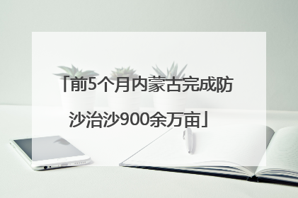 前5个月内蒙古完成防沙治沙900余万亩