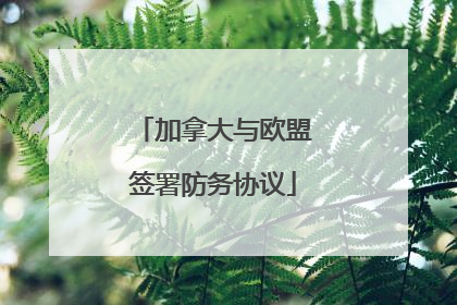 加拿大与欧盟签署防务协议