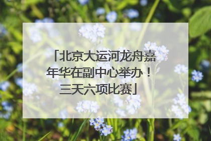 北京大运河龙舟嘉年华在副中心举办！三天六项比赛