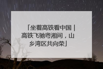 坐着高铁看中国｜高铁飞驰粤湘间，山乡湾区共向荣