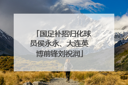 国足补招归化球员侯永永、大连英博前锋刘祝润