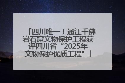 四川唯一！通江千佛岩石窟文物保护工程获评四川省“2025年文物保护优质工程”