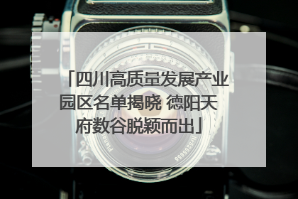 四川高质量发展产业园区名单揭晓 德阳天府数谷脱颖而出