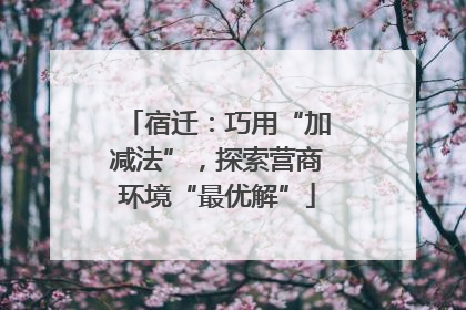 宿迁：巧用“加减法”，探索营商环境“最优解”