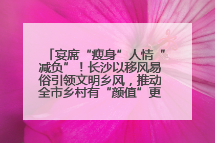 宴席“瘦身”人情“减负”！长沙以移风易俗引领文明乡风，推动全市乡村有“颜值”更显“气质”