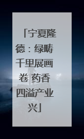 宁夏隆德：绿畴千里展画卷 药香四溢产业兴