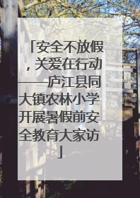 安全不放假，关爱在行动——庐江县同大镇农林小学开展暑假前安全教育大家访