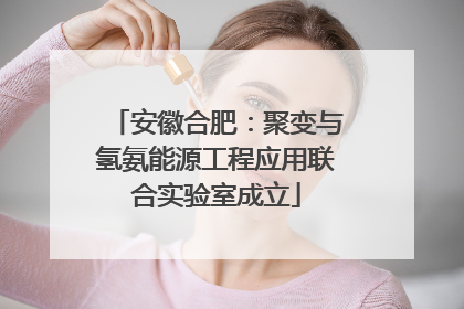 安徽合肥：聚变与氢氨能源工程应用联合实验室成立