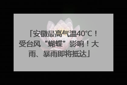 安徽最高气温40℃！受台风“蝴蝶”影响！大雨、暴雨即将抵达