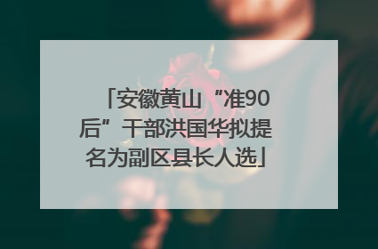 安徽黄山“准90后”干部洪国华拟提名为副区县长人选