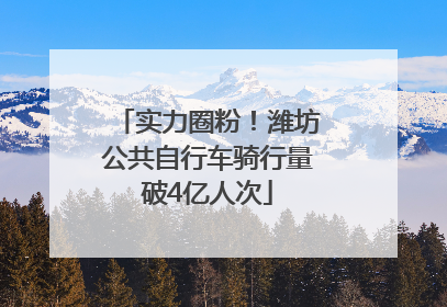 实力圈粉！潍坊公共自行车骑行量破4亿人次
