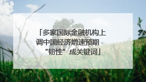 多家国际金融机构上调中国经济增速预期 “韧性”成关键词