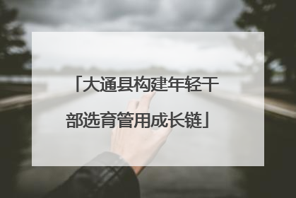 大通县构建年轻干部选育管用成长链
