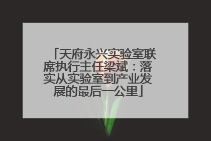 天府永兴实验室联席执行主任梁斌：落实从实验室到产业发展的最后一公里