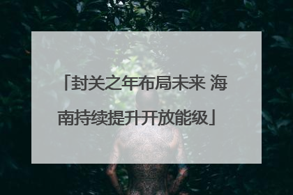 封关之年布局未来 海南持续提升开放能级
