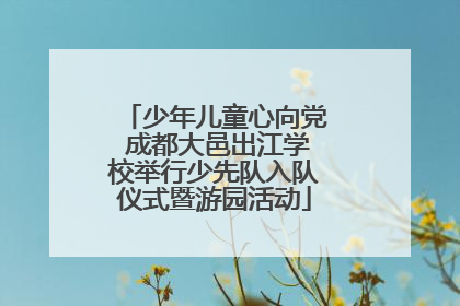 少年儿童心向党 成都大邑出江学校举行少先队入队仪式暨游园活动