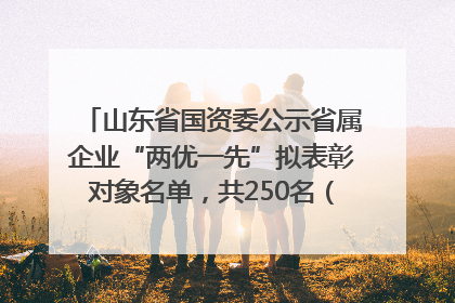 山东省国资委公示省属企业“两优一先”拟表彰对象名单，共250名（个）党员和党组织