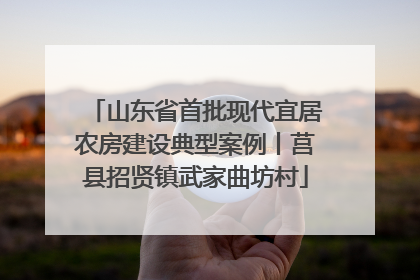 山东省首批现代宜居农房建设典型案例丨莒县招贤镇武家曲坊村
