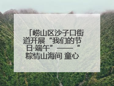 崂山区沙子口街道开展“我们的节日·端午”——“粽情山海间 童心乘风浪”文明实践活动