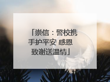 崇信：警校携手护平安 感恩致谢送温情