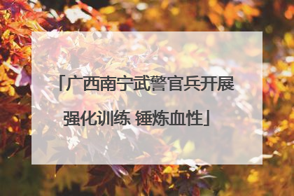 广西南宁武警官兵开展强化训练 锤炼血性