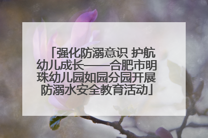 强化防溺意识 护航幼儿成长——合肥市明珠幼儿园如园分园开展防溺水安全教育活动