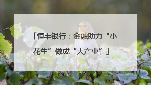 恒丰银行：金融助力“小花生”做成“大产业”
