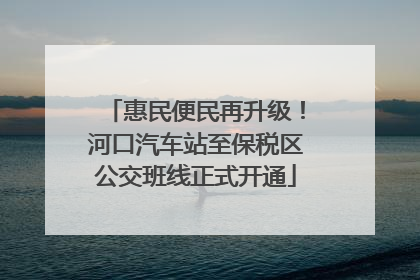 惠民便民再升级！河口汽车站至保税区公交班线正式开通