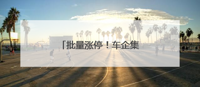 批量涨停！车企集中承诺60天支付