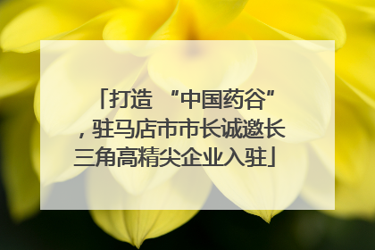 打造 “中国药谷”，驻马店市市长诚邀长三角高精尖企业入驻