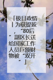 极目政情丨为获提拔，“80后”副区长送给国家工作人员巨额财物被“双开”