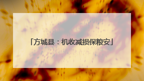 方城县：机收减损保粮安