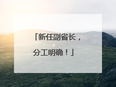 新任副省长，分工明确！