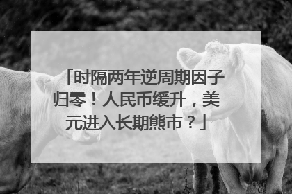 时隔两年逆周期因子归零！人民币缓升，美元进入长期熊市？