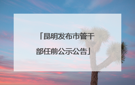 昆明发布市管干部任前公示公告