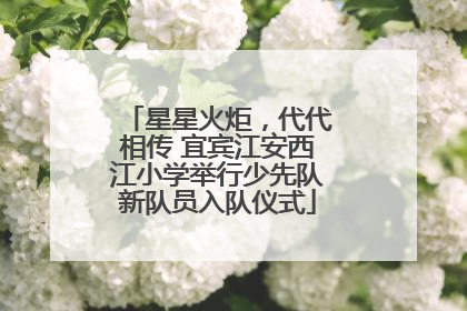 星星火炬，代代相传 宜宾江安西江小学举行少先队新队员入队仪式