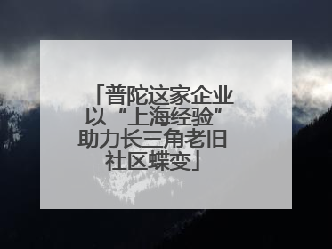 普陀这家企业以“上海经验”助力长三角老旧社区蝶变