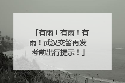 有雨！有雨！有雨！武汉交警再发考前出行提示！