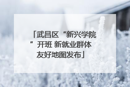 武昌区“新兴学院”开班 新就业群体友好地图发布