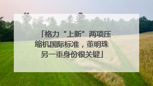 格力“上新”两项压缩机国际标准，董明珠另一重身份很关键