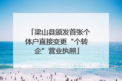 梁山县颁发首张个体户直接变更“个转企”营业执照