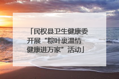民权县卫生健康委开展“粽叶裹温情 健康进万家”活动